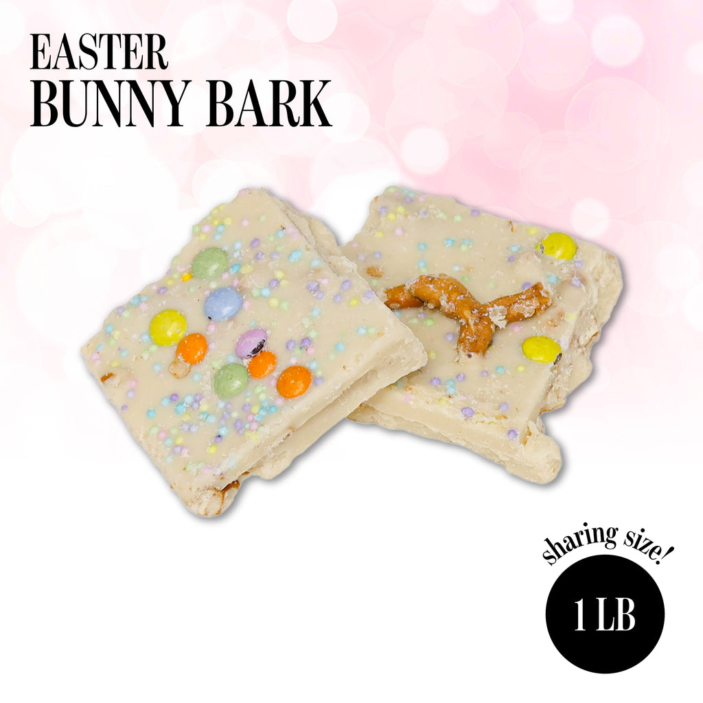 Easter Bunny Bark - Delicious White Chocolate Treat with Pretzels & Sprinkles - 1 Pound Bag