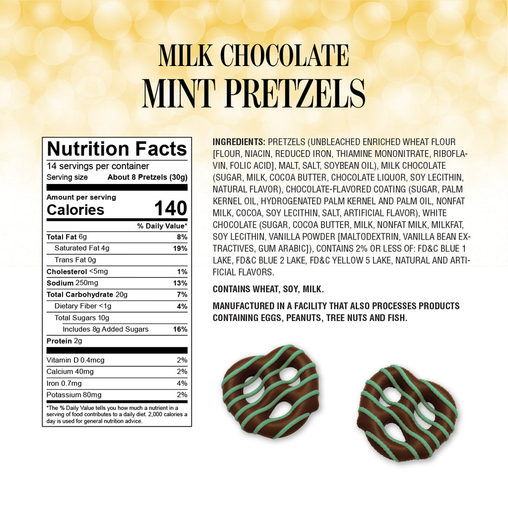 Milk Chocolate Mint Pretzels - Delicious Snack Perfect for the Family - 1 Pound Bag