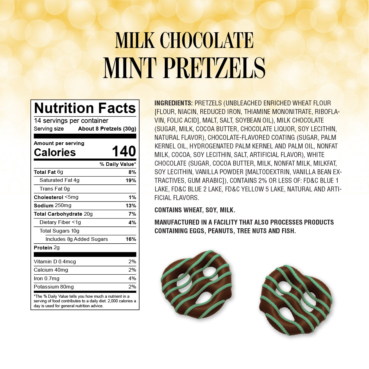 Milk Chocolate Mint Pretzels - Delicious Snack Perfect for the Family - 1 Pound Bag
