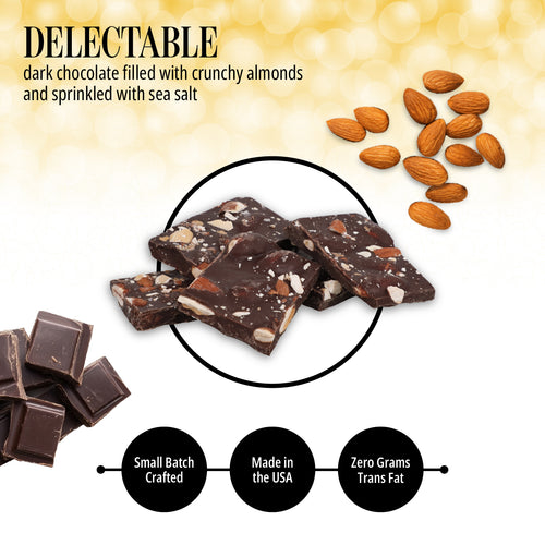 Dark Chocolate Almond Bark - Delicious Snack Perfect for the Family - 1 Pound Bag