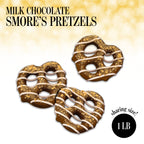 S'mores Pretzels - Chocolate-Covered Snack with Graham Cracker and Marshmallow Drizzle - 1 Pound Bag