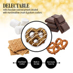 S'mores Pretzels - Chocolate-Covered Snack with Graham Cracker and Marshmallow Drizzle - 1 Pound Bag