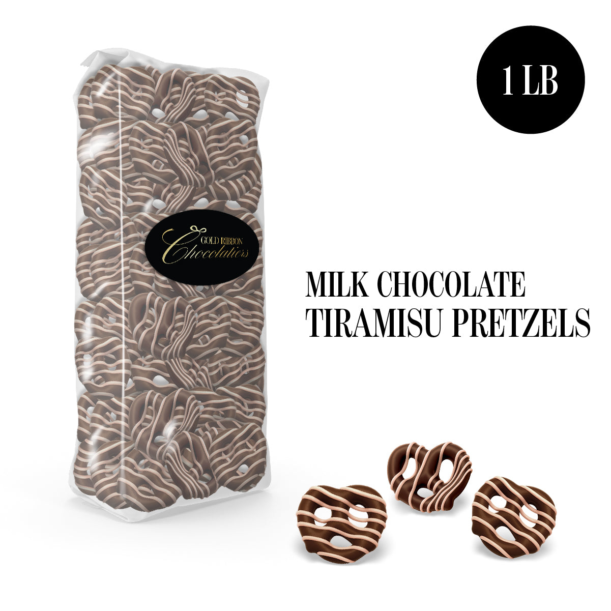 Tiramisu Pretzels - Chocolate-Covered Delight - Delicious Snack Perfect for the Family - 1 Pound Bag