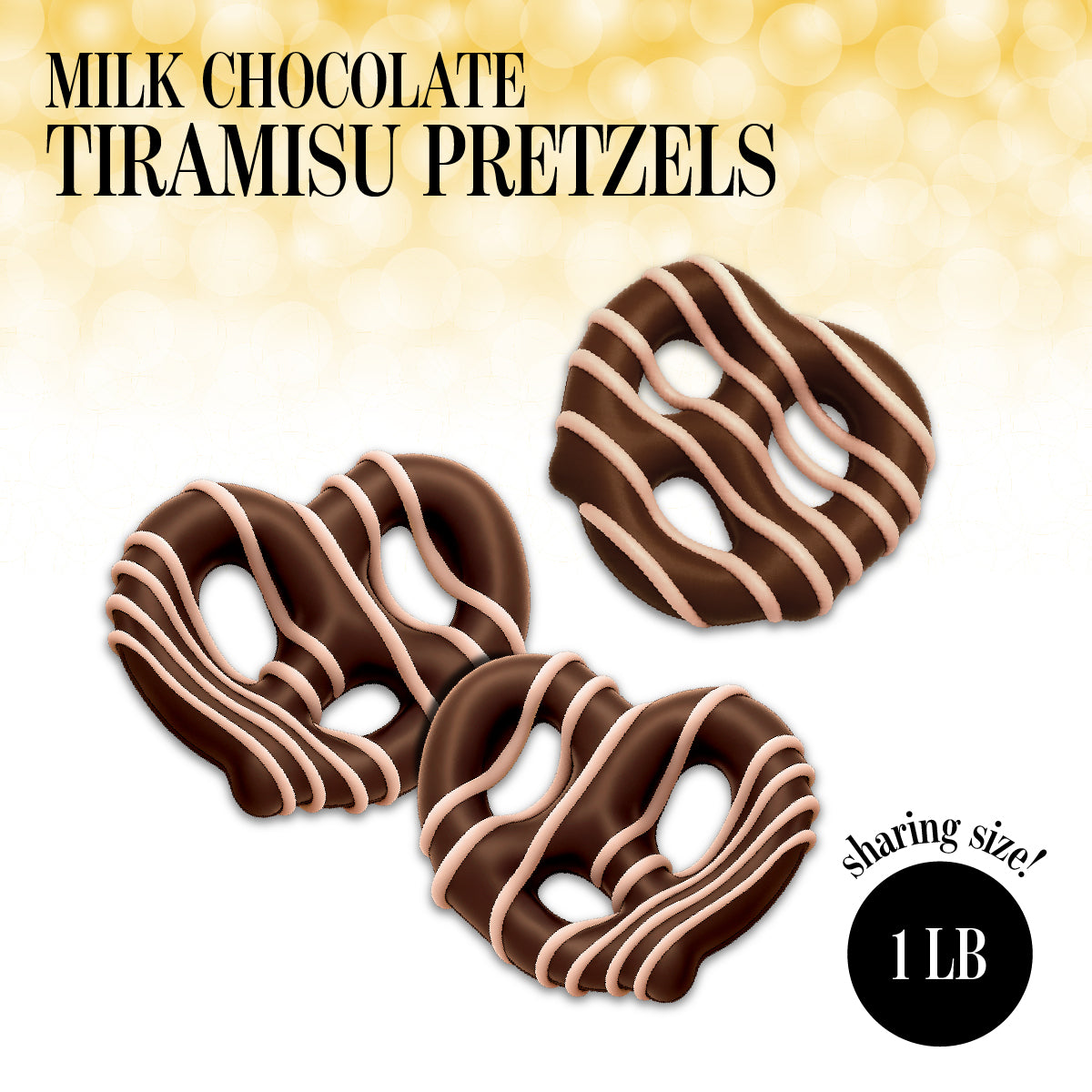 Tiramisu Pretzels - Chocolate-Covered Delight - Delicious Snack Perfect for the Family - 1 Pound Bag