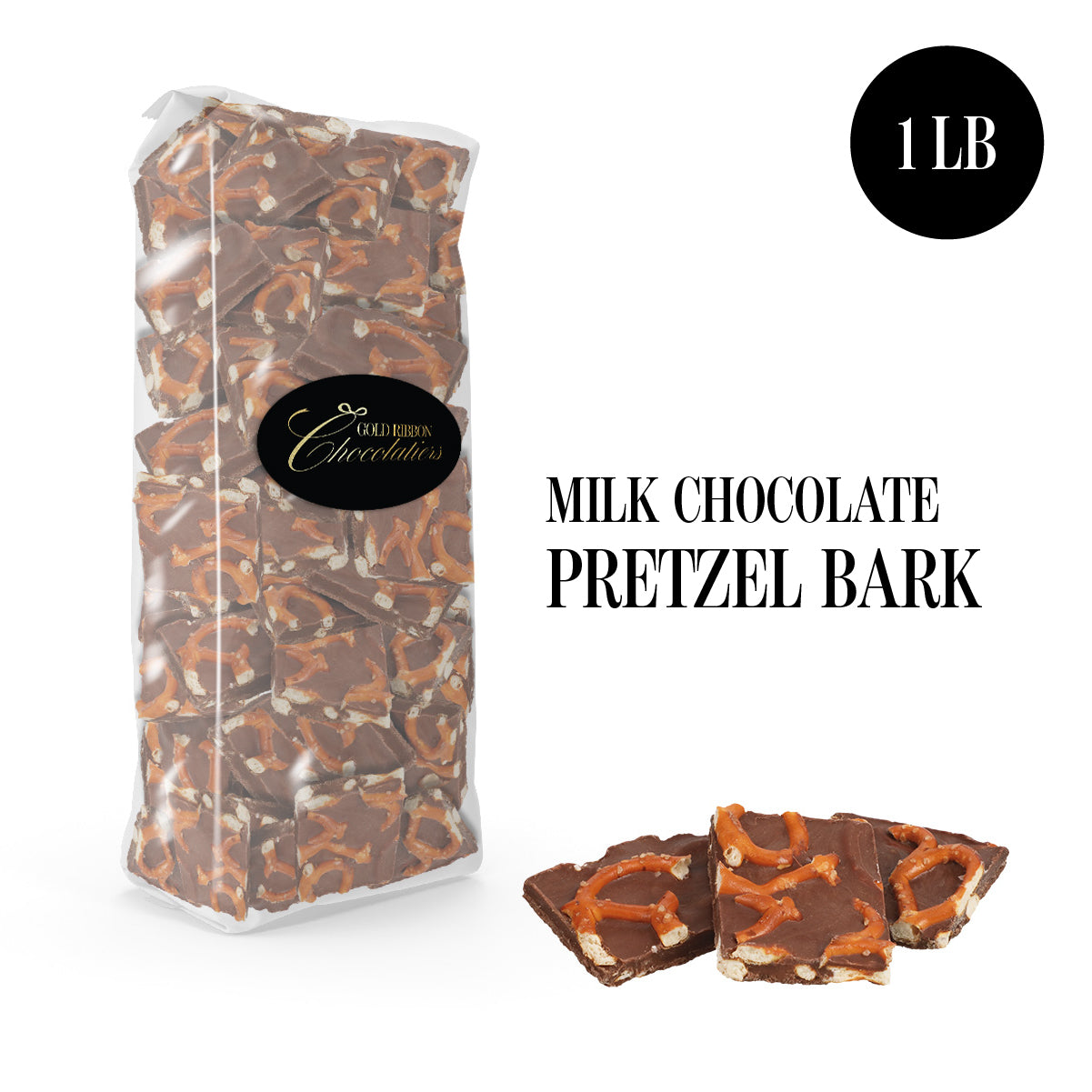 Milk Chocolate Pretzel Bark - Delicious Snack Perfect for the Family & Gift - 1 Pound Bag