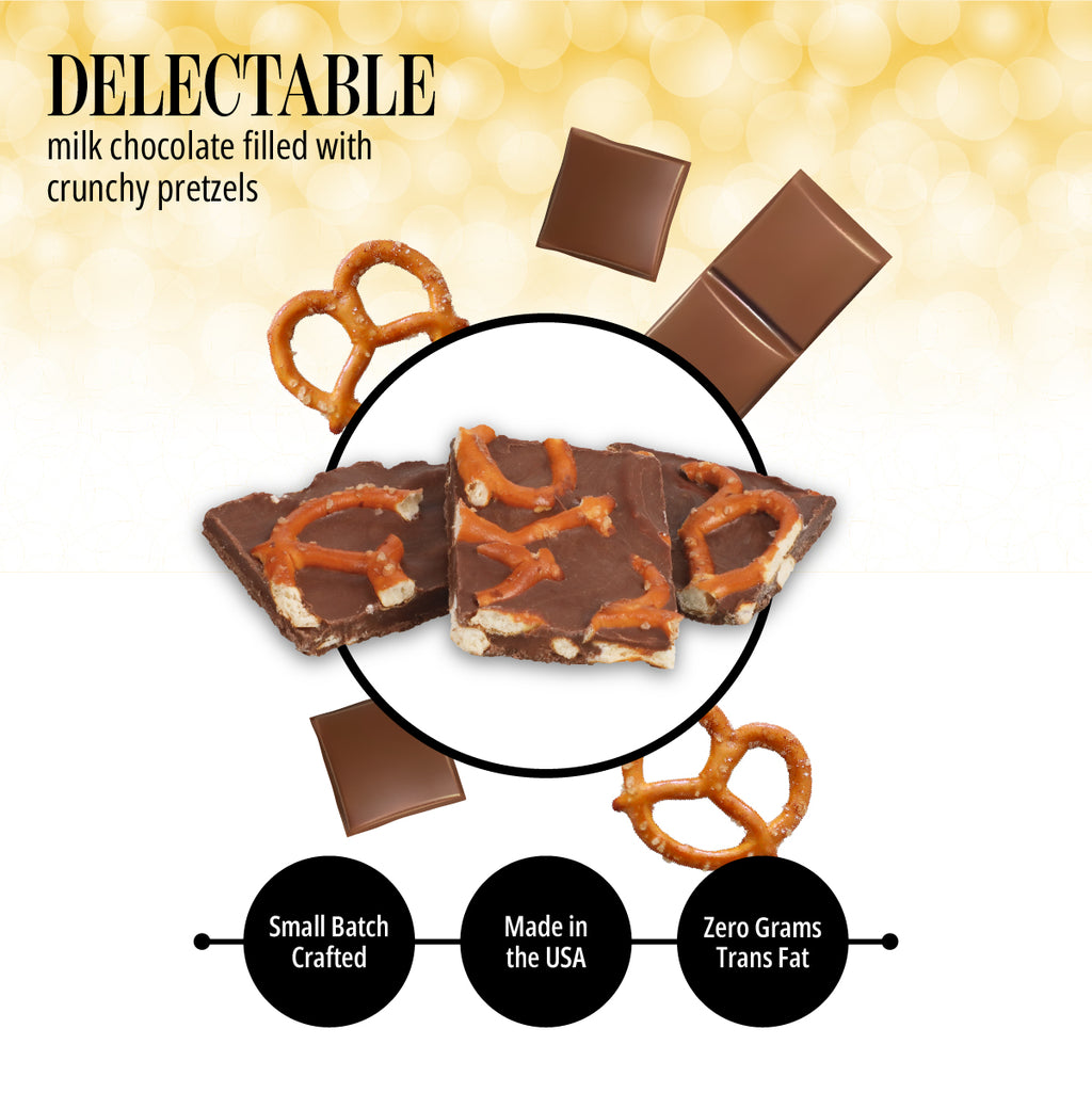 Milk Chocolate Pretzel Bark - Delicious Snack Perfect for the Family & Gift - 1 Pound Bag