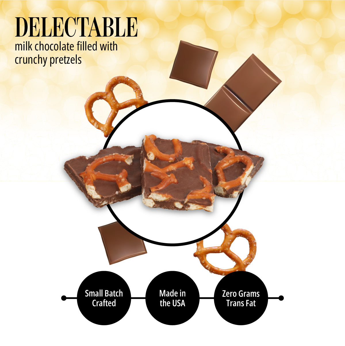 Milk Chocolate Pretzel Bark - Delicious Snack Perfect for the Family & Gift - 1 Pound Bag