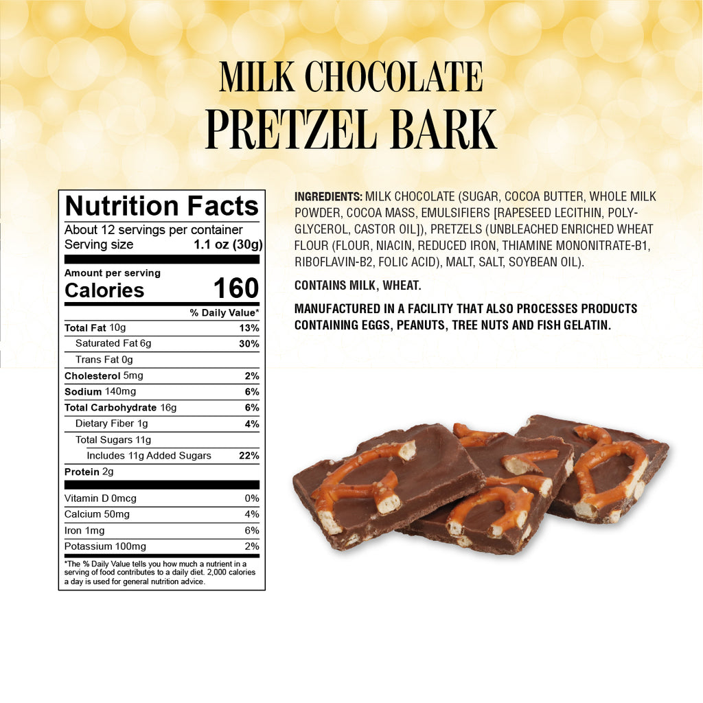 Milk Chocolate Pretzel Bark - Delicious Snack Perfect for the Family & Gift - 1 Pound Bag