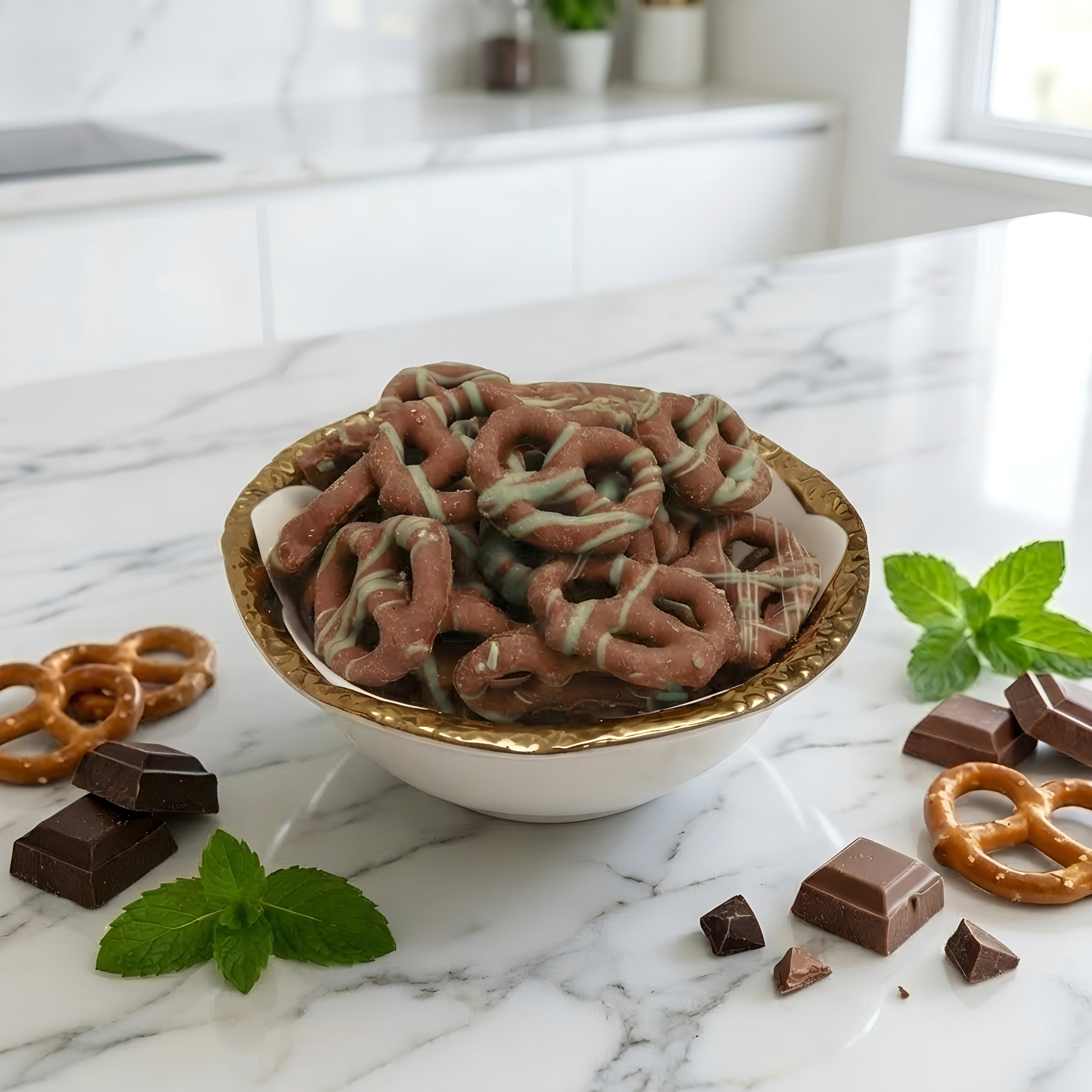 Milk Chocolate Mint Pretzels - Delicious Snack Perfect for the Family - 1 Pound Bag